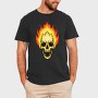 Flaming Skull, Tricou Barbati (Unisex)