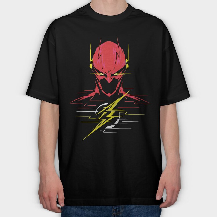 Electric Red Lightning, Tricou Oversize Barbati (Unisex)