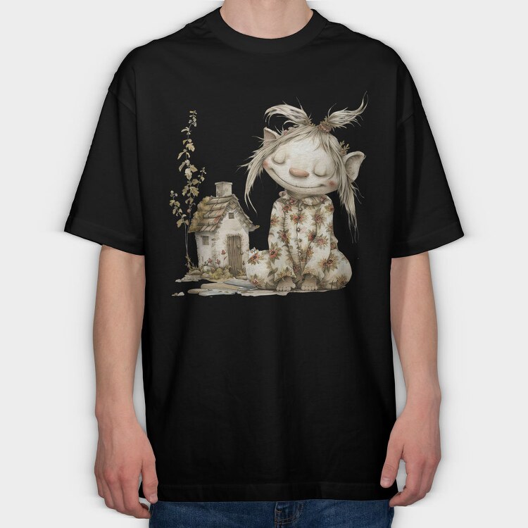 Elf In Pajamas, Tricou Oversize Barbati (Unisex)