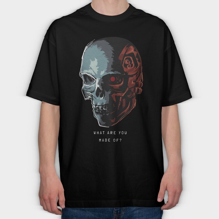 Cyberpunk Skull, Tricou Oversize Barbati (Unisex)