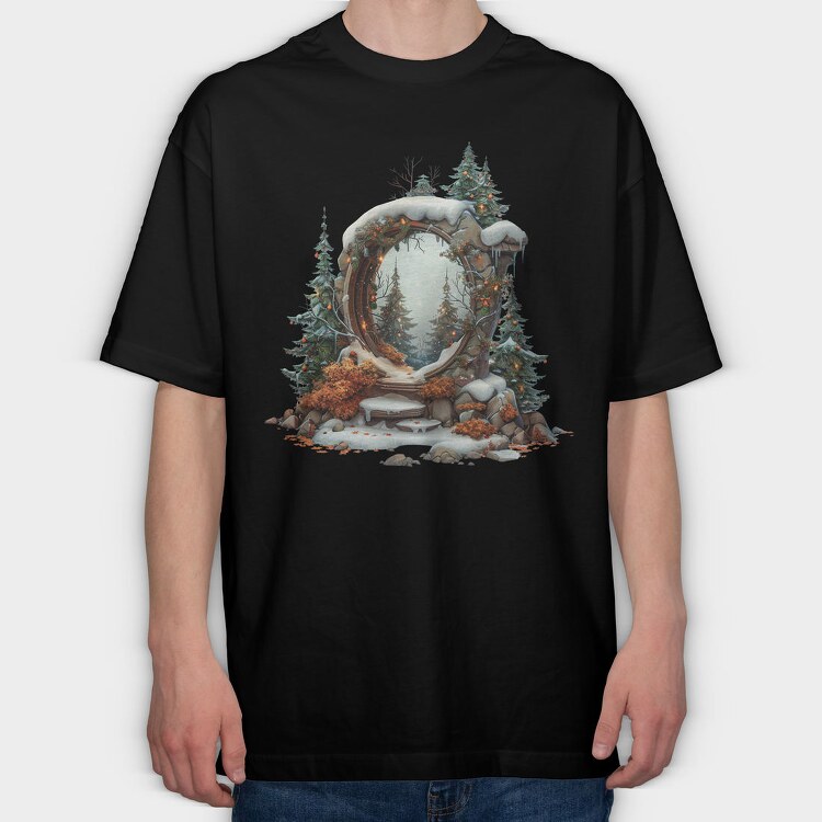 Enchanted Mirror Garden, Tricou Oversize Barbati (Unisex)
