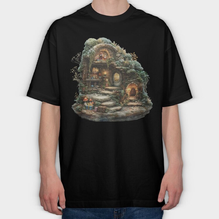 Enchanted Fairy Hut, Tricou Oversize Barbati (Unisex)