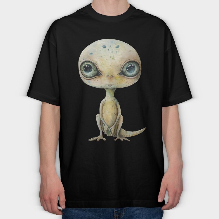 Extraterrestrial Baby Reptile, Tricou Oversize Barbati (Unisex)