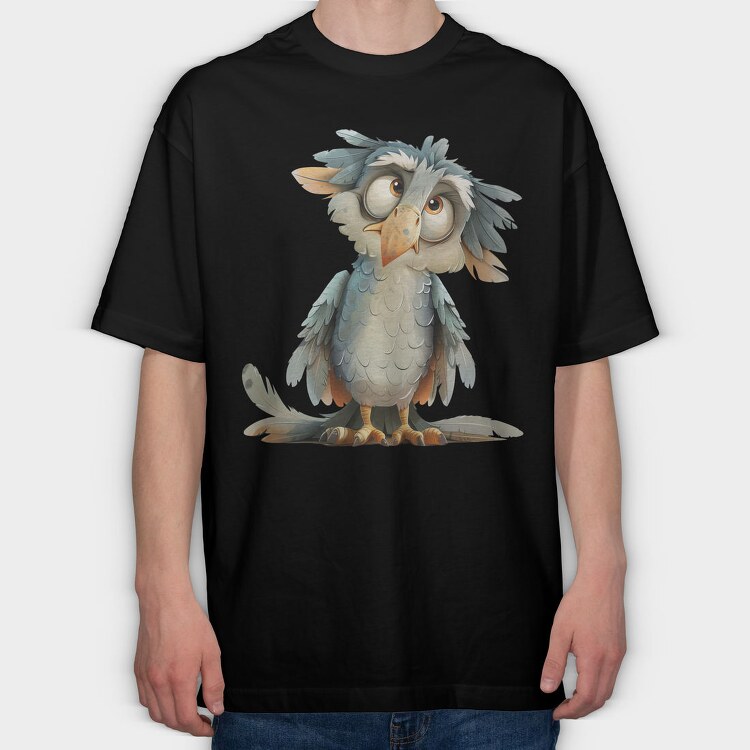 Enchanted Owl Feather, Tricou Oversize Barbati (Unisex)