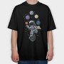 Space Juggling Astronaut, Tricou Oversize Barbati (Unisex)