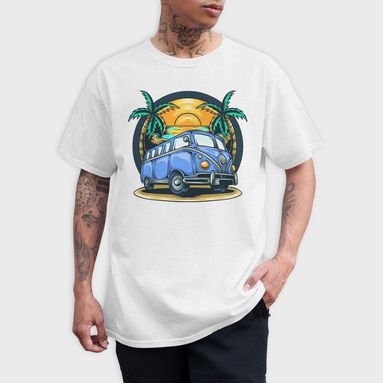 Beach Bus Vibes, Tricou Barbati (Unisex)