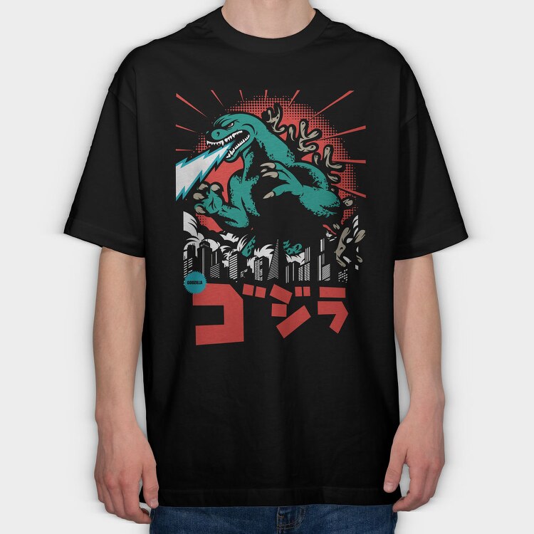 Godzilla Roar, Tricou Oversize Barbati (Unisex)