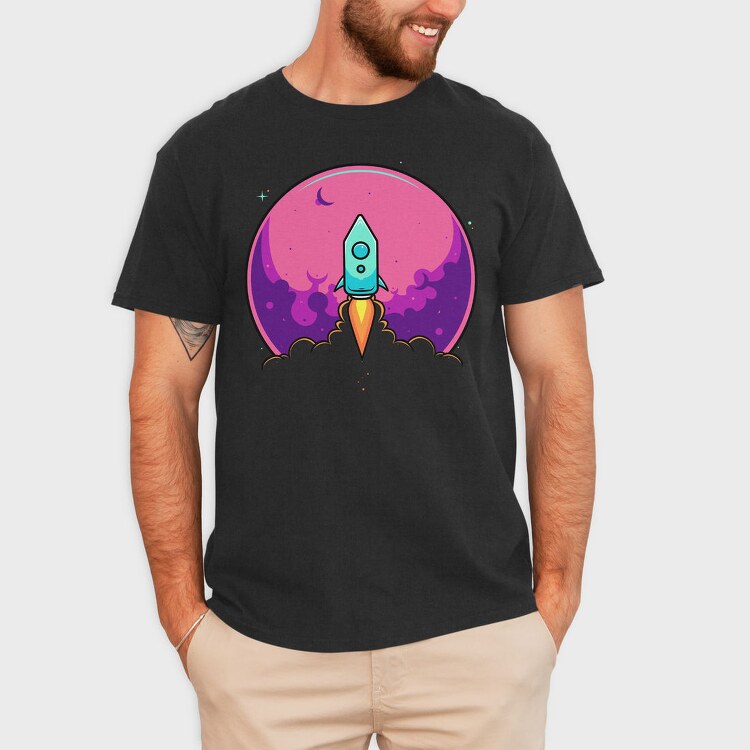 Space Rocket Blast, Tricou Barbati (Unisex)