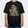 Elf Reading Holly Garden, Tricou Oversize Barbati (Unisex)