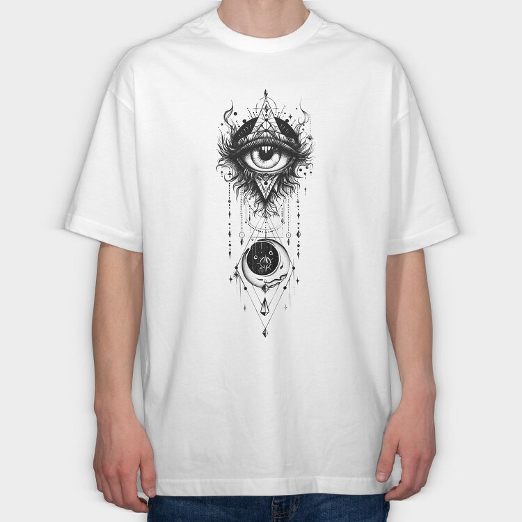 Eye Moon Triangle, Tricou Oversize Barbati (Unisex)