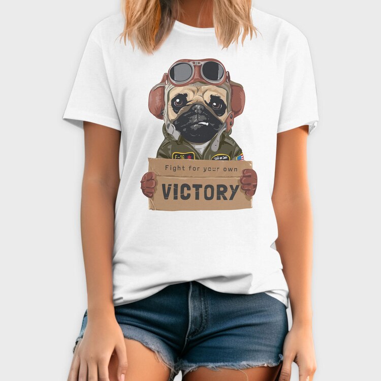 Pug Pilot Victory, Tricou Barbati (Unisex)