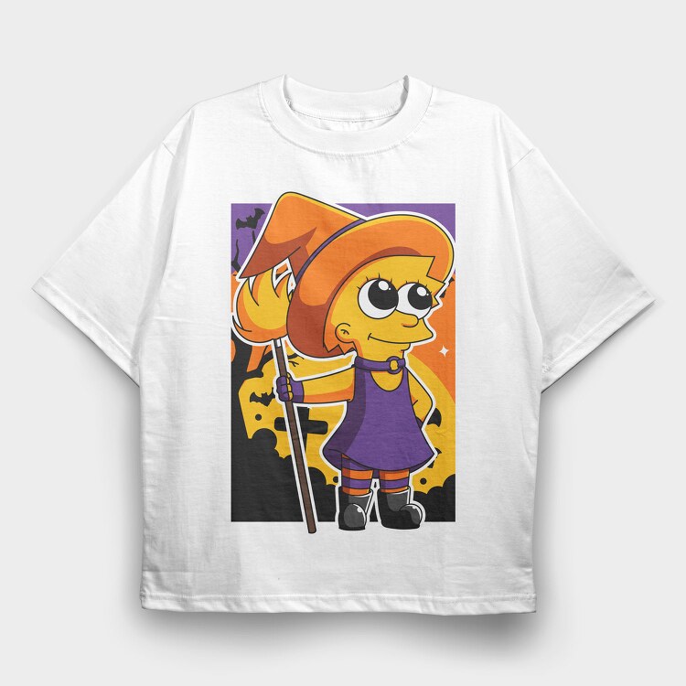 Halloween Witch Girl, Tricou Oversize Barbati (Unisex)