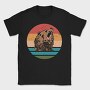 Sunset Retro Bear, Tricou Barbati (Unisex)