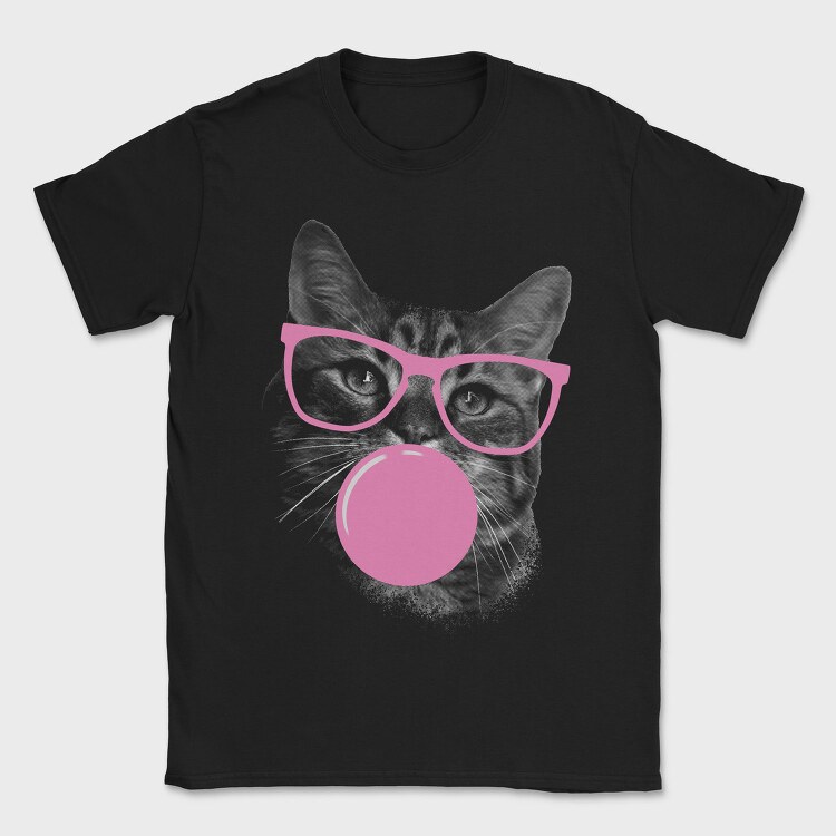 Sunglasses Cat Bubblegum Monochrome, Tricou Barbati (Unisex)