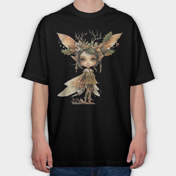 Faery Holly Christmas, Tricou Oversize Barbati (Unisex)