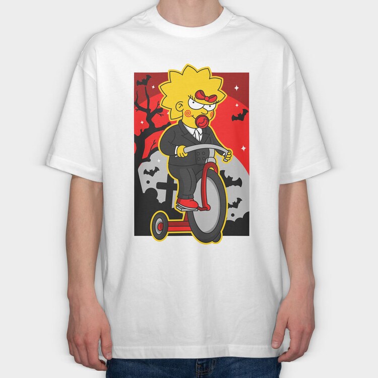 Halloween Lisa Simpson, Tricou Oversize Barbati (Unisex)
