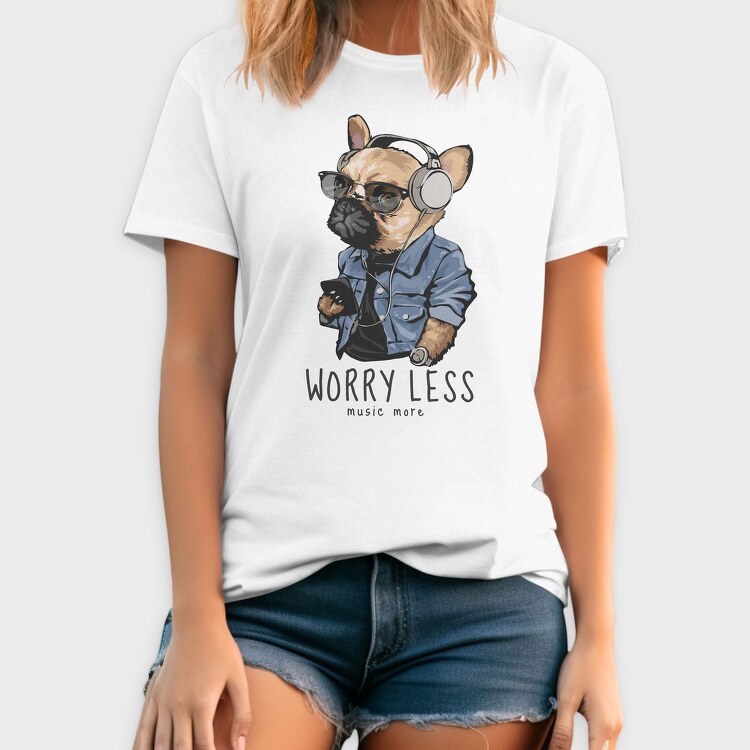 Frenchie Tunes, Tricou Barbati (Unisex)