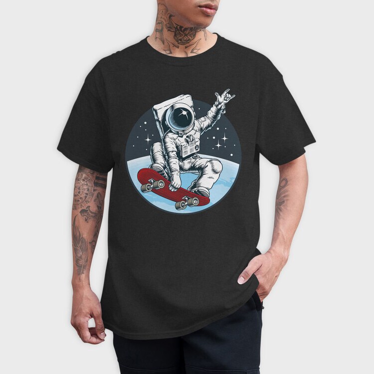 Space Skate Astronaut, Tricou Barbati (Unisex)