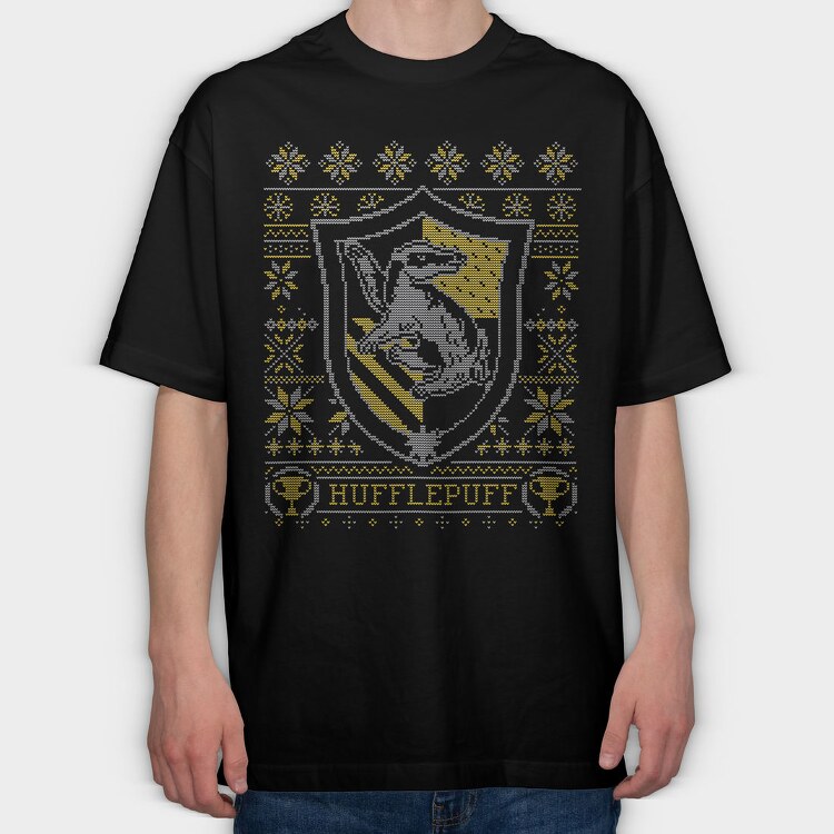Hufflepuff Sweater, Tricou Oversize Barbati (Unisex)