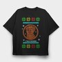Knitted Reindeer Sweater, Tricou Oversize Barbati (Unisex)