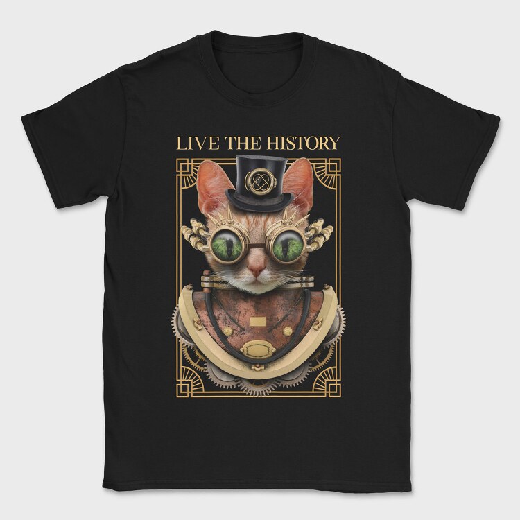 Steampunk Cat, Tricou Barbati (Unisex)
