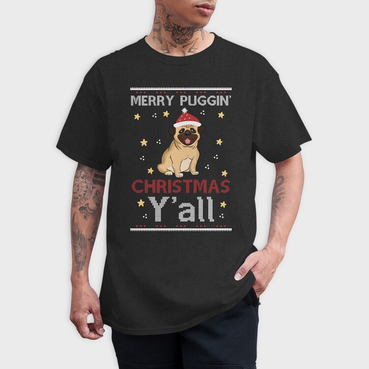 Pugmas Festive, Tricou Barbati (Unisex)