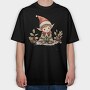 Elf Sitting Snow, Tricou Oversize Barbati (Unisex)