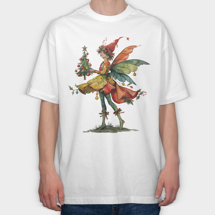 Fairy Christmas Bell Journey, Tricou Oversize Barbati (Unisex)