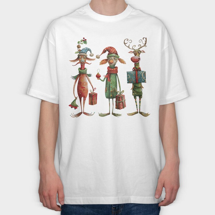 Elfs With Gifts, Tricou Oversize Barbati (Unisex)