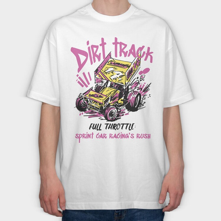 Sprint Car, Tricou Oversize Barbati (Unisex)