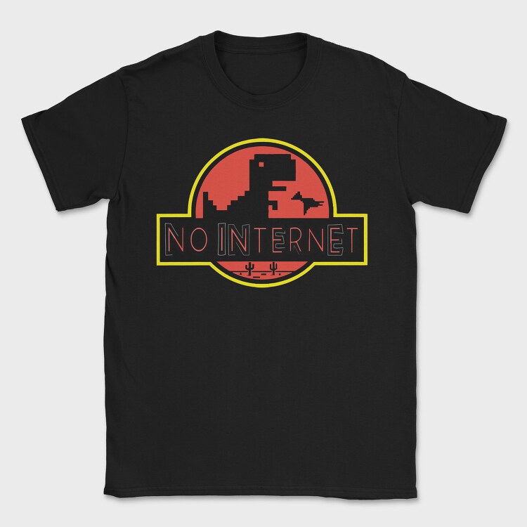 No Internet Dinosaur, Tricou Barbati (Unisex)