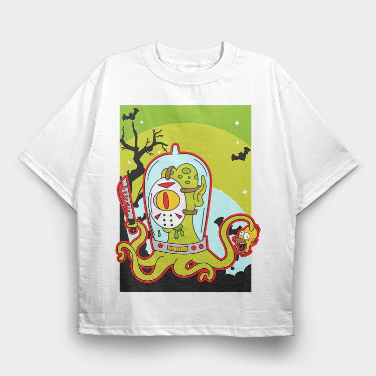 Octopus Horror, Tricou Oversize Barbati (Unisex)