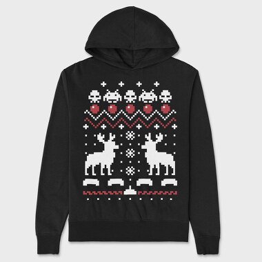 Pixel Smiley, Hanorac Oversize Barbati (Unisex)