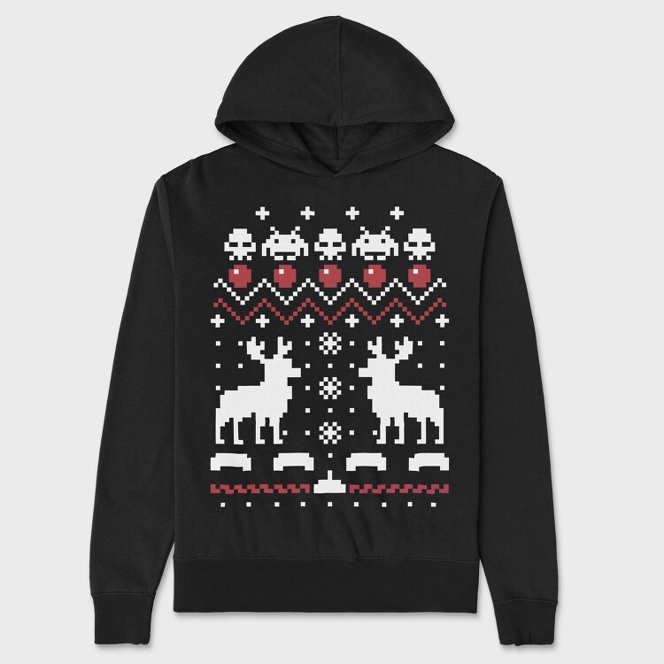 Pixel Smiley, Hanorac Oversize Barbati (Unisex)