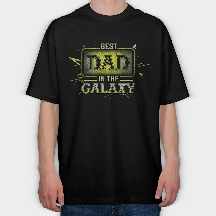 Best Dad Galaxy, Tricou Oversize Barbati (Unisex)