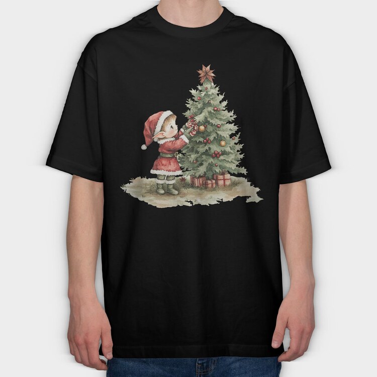 Elf Spirit Shine Tree, Tricou Oversize Barbati (Unisex)