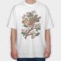 Sparrow Cherry Blossom, Tricou Oversize Barbati (Unisex)