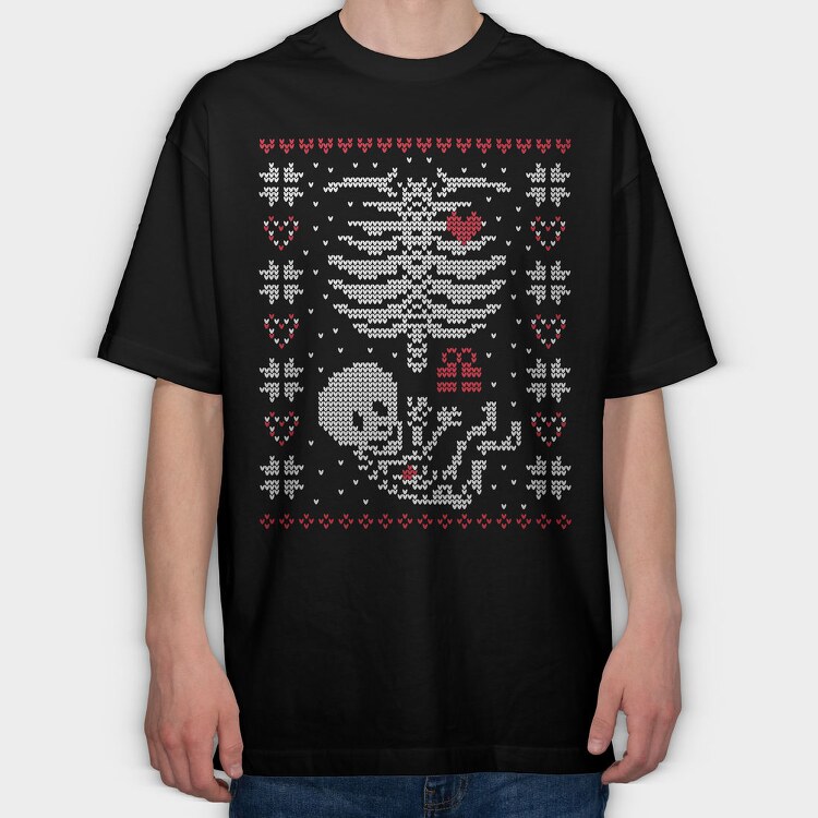 Pixelated Hearts, Tricou Oversize Barbati (Unisex)