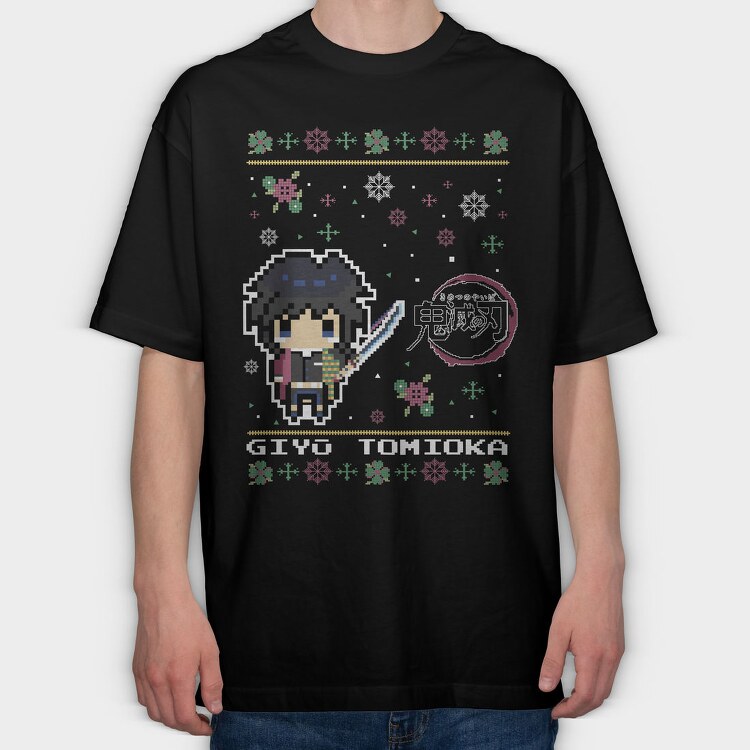 Pixelated Winter Warrior, Tricou Oversize Barbati (Unisex)