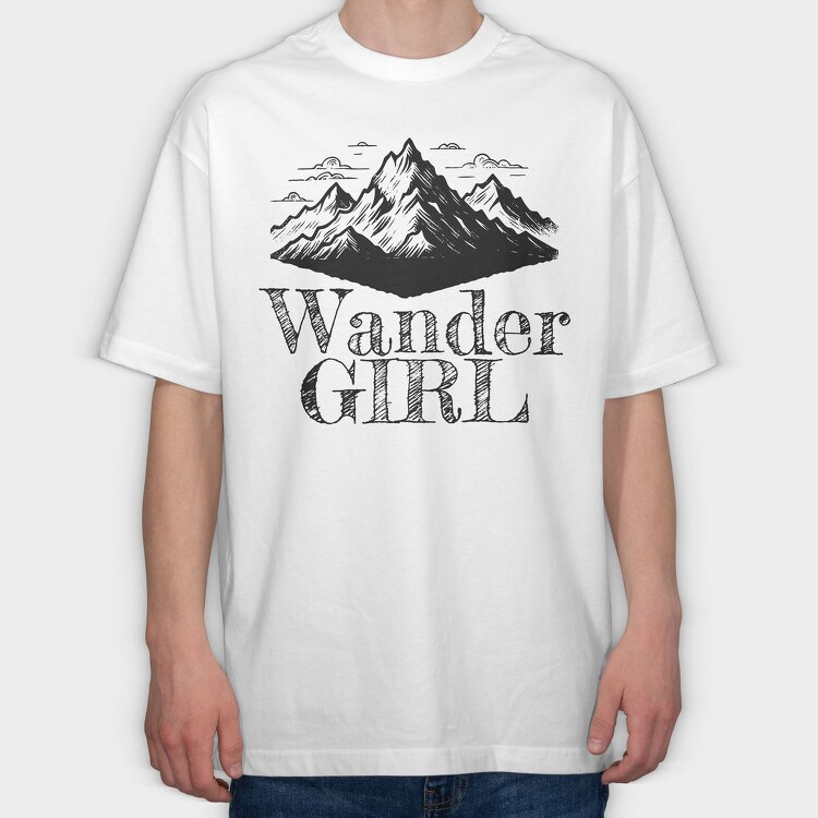 Adventure Mountain Girl, Tricou Oversize Barbati (Unisex)
