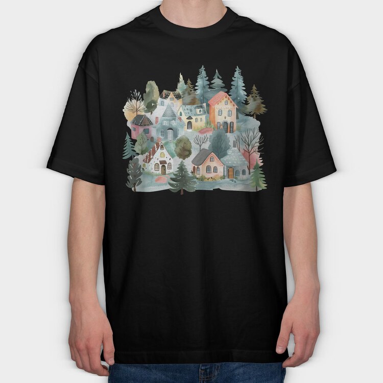 Fairy Cottage Nest, Tricou Oversize Barbati (Unisex)
