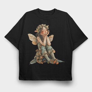 Fairy Garden Feather, Tricou Oversize Barbati (Unisex)