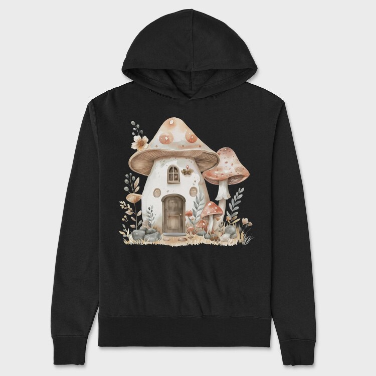 Fairy Mushroom House, Hanorac Oversize Barbati (Unisex)