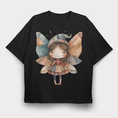 Fairy Patchwork Clipart, Tricou Oversize Barbati (Unisex)