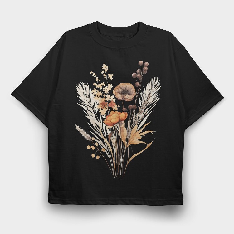Fall Fantasy Bouquet, Tricou Oversize Barbati (Unisex)