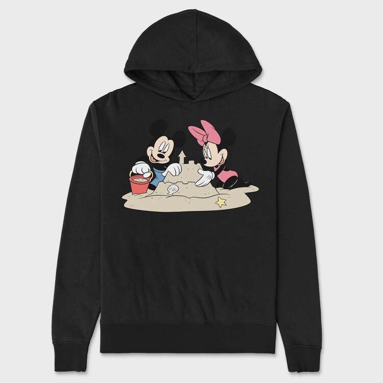 Mickey Minnie Sandcastle, Hanorac Oversize Barbati (Unisex)
