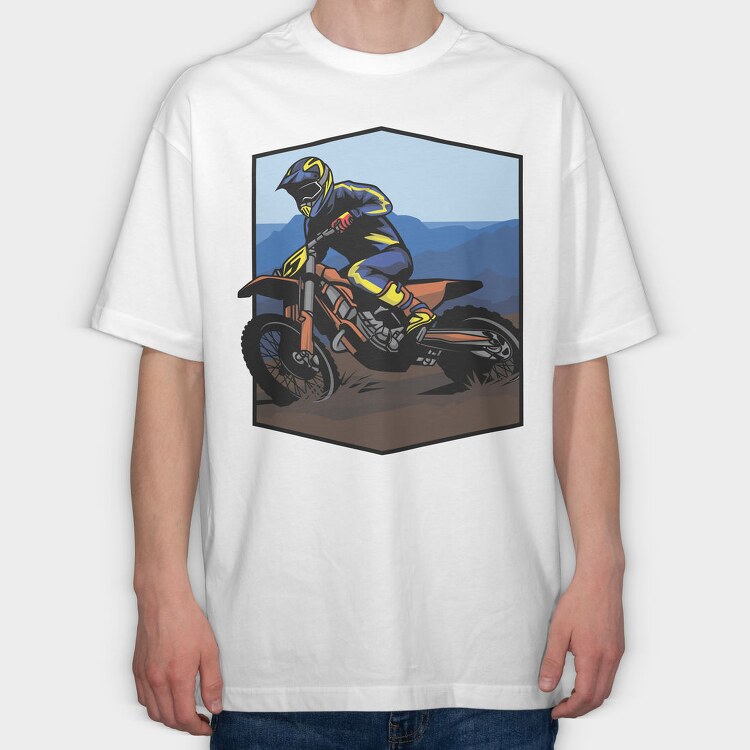 Dirt Bike Rider, Tricou Oversize Barbati (Unisex)