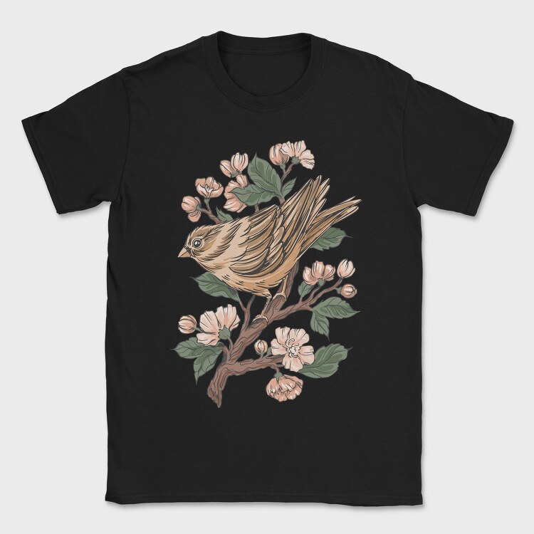 Sparrow Cherry Blossom, Tricou Barbati (Unisex)