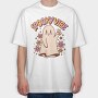 Spooky Vibe Cute Ghost, Tricou Oversize Barbati (Unisex)