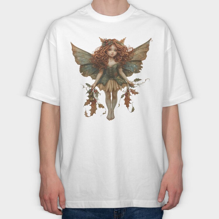 Fairy Holly Christmas, Tricou Oversize Barbati (Unisex)